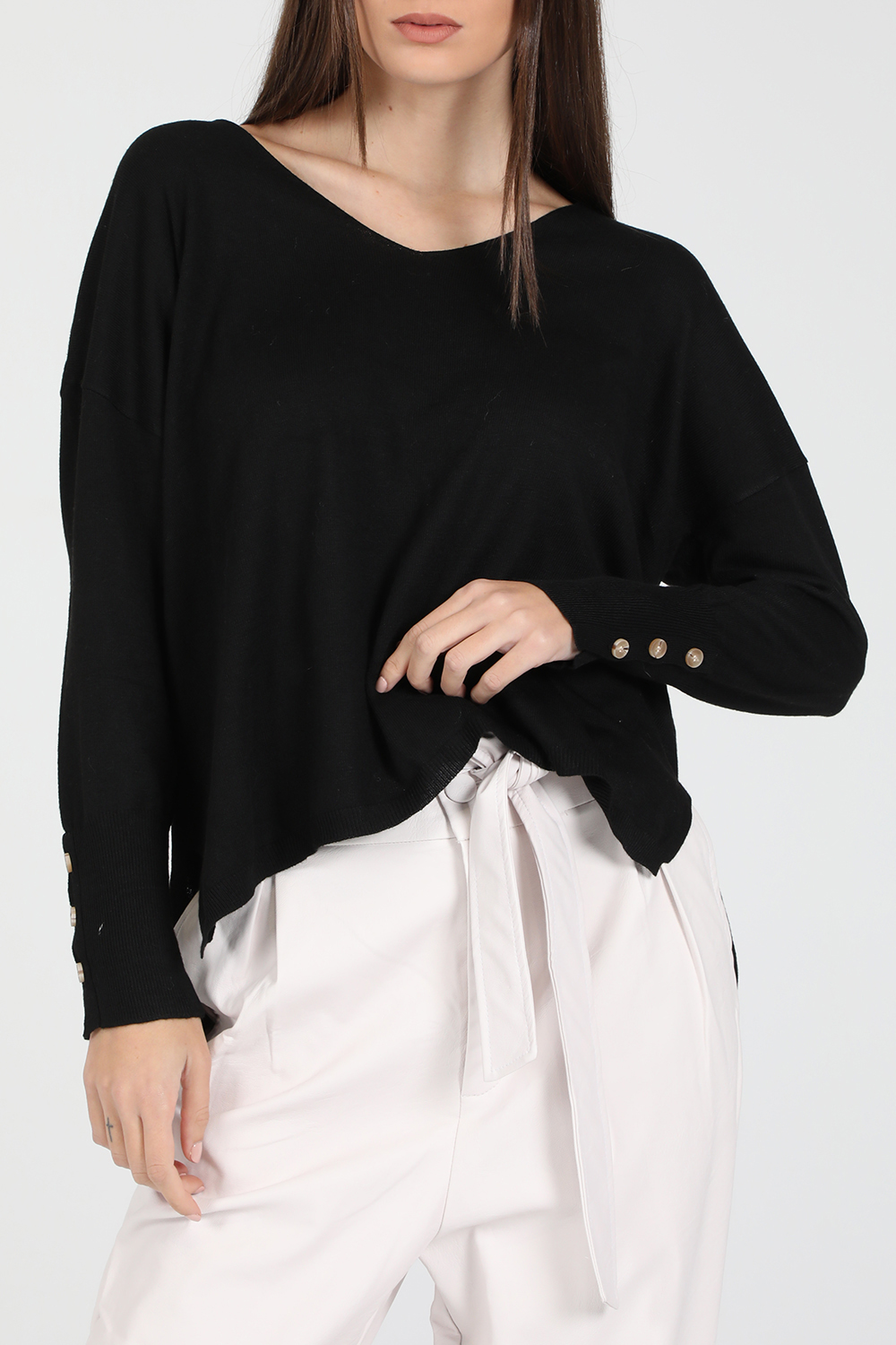 Γυναικεία/Ρούχα/Μπλούζες/Μακρυμάνικες GRACE AND MILA - Γυναικεία φούτερ μπλούζα GRACE AND MILA DAKOTA μαύρη